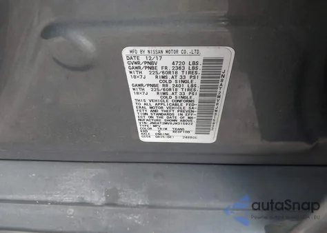 2018 Nissan Rogue Sl z USA, uszkodzony, nr VIN JN8AT2MV8JW315922